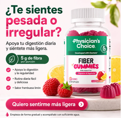 2X1 FIBER GUMMIES™: Gomitas de fibra para una digestión ligera, sin hinchazón.